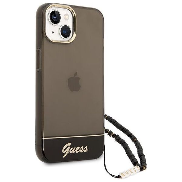 Guess Etui Guess GUHCP14MHGCOHK Apple iPhone 14 Plus czarny/black hardcase Translucent Pearl Strap