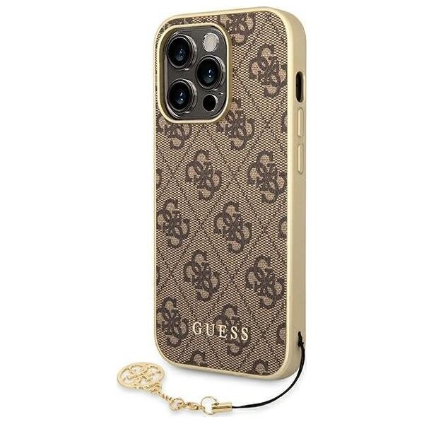 Guess Etui Guess GUHCP14LGF4GBR Apple iPhone 14 Pro brązowy/brown hardcase 4G Charms Collection