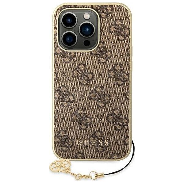 Guess Etui Guess GUHCP14LGF4GBR Apple iPhone 14 Pro brązowy/brown hardcase 4G Charms Collection