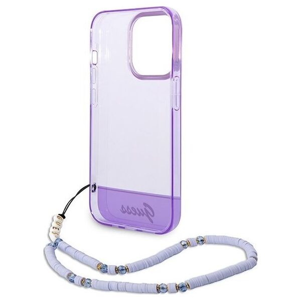 Guess Etui Guess GUHCP14LHGCOHU Apple iPhone 14 Pro fioletowy/purple hardcase Translucent Pearl Strap