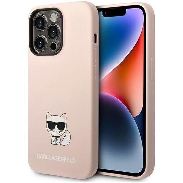 Karl Lagerfeld Etui Karl Lagerfeld KLHCP14LSLCTPI Apple iPhone 14 Pro hardcase jasnoróżowy/light pink Silicone Choupette Body