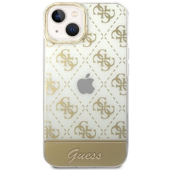 Guess Etui Guess GUHCP14MHG4MHG Apple iPhone 14 Plus złoty/gold hardcase 4G Pattern Script