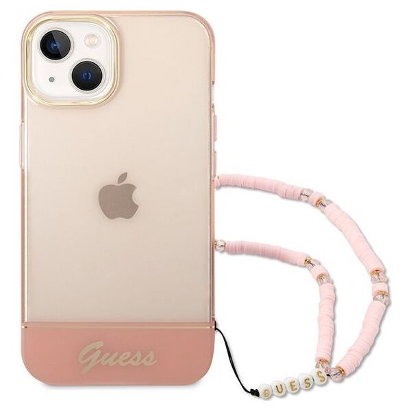 Guess Etui Guess GUHCP14MHGCOHP Apple iPhone 14 Plus różowy/pink hardcase Translucent Pearl Strap