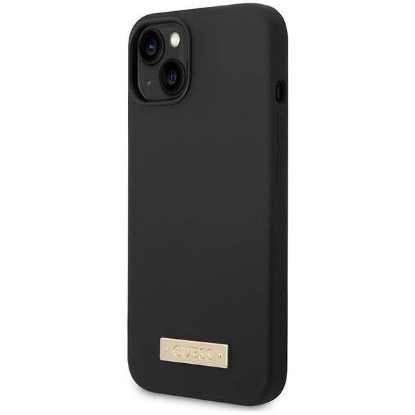 Guess Etui Guess GUHMP14MSBPLK Apple iPhone 14 Plus czarny/black hard case Silicone Logo Plate MagSafe