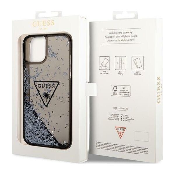 Guess Etui Guess GUHCP14MLFCTPK Apple iPhone 14 Plus czarny/black hardcase Liquid Glitter Palm Collection