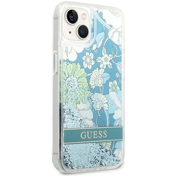 Guess Etui Guess GUHCP14MLFLSN Apple iPhone 14 Plus zielony/green hardcase Flower Liquid Glitter
