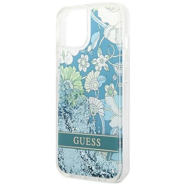 Guess Etui Guess GUHCP14MLFLSN Apple iPhone 14 Plus zielony/green hardcase Flower Liquid Glitter