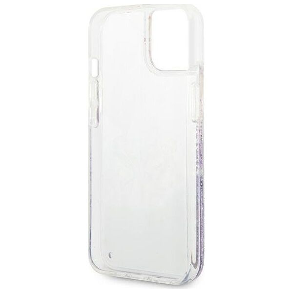Guess Etui Guess GUHCP14MLFLSU Apple iPhone 14 Plus fioletowy/purple hardcase Flower Liquid Glitter