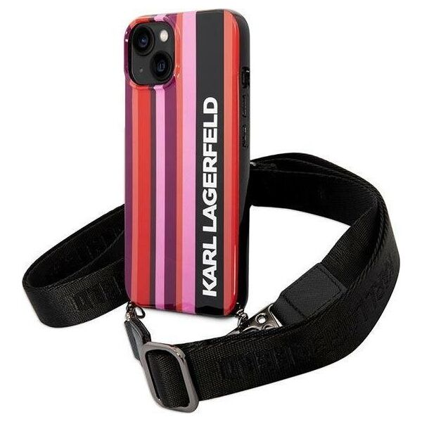 Karl Lagerfeld Etui Karl Lagerfeld KLHCP14SSTSTP Apple iPhone 14 hardcase różowy/pink Color Stripes Strap