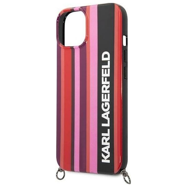 Karl Lagerfeld Etui Karl Lagerfeld KLHCP14SSTSTP Apple iPhone 14 hardcase różowy/pink Color Stripes Strap
