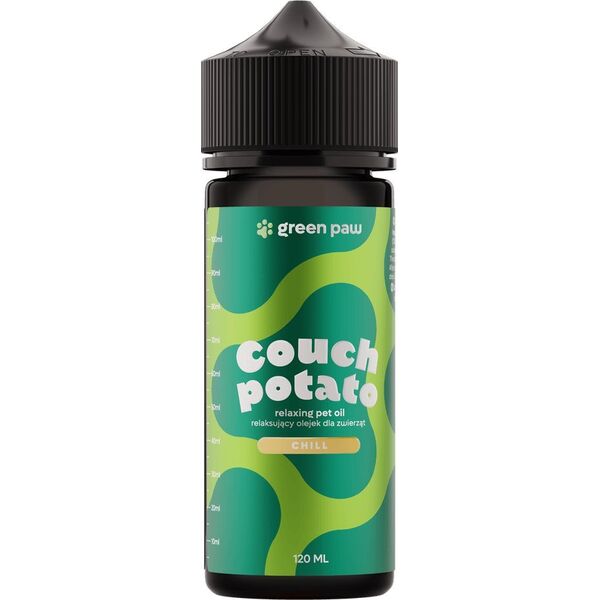 Cosma Cannabis Green Paw Couch Potato 120ml - Olejek z CBD na bazie oleju z łososia z 10% dodatkiem oleju z kryla