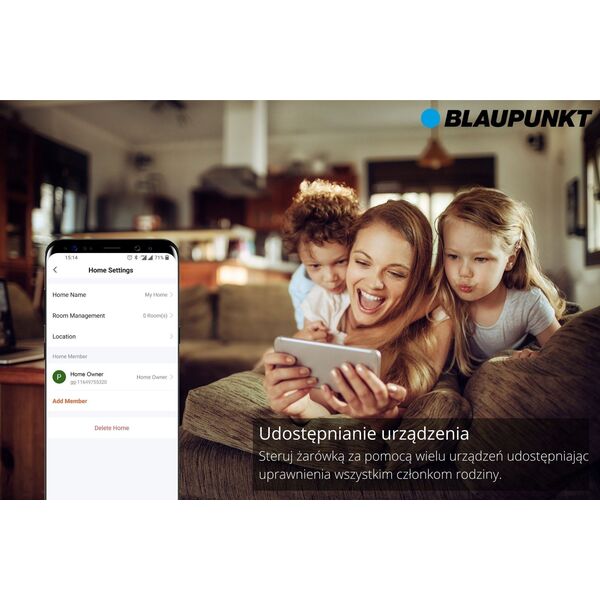 Blaupunkt Blaupunkt Żarówka LED E27 9W Smart WIFI 3000K-6500K Multicolor