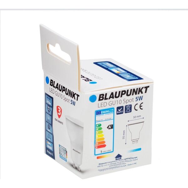 Blaupunkt Zestaw 4 sztuk - Blaupunkt Żarówki LED GU10 5W WW barwa biała ciepła