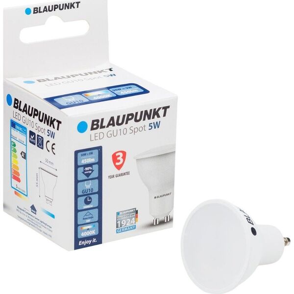 Blaupunkt Zestaw 4 sztuk - Blaupunkt Żarówki LED GU10 5W WW barwa biała ciepła