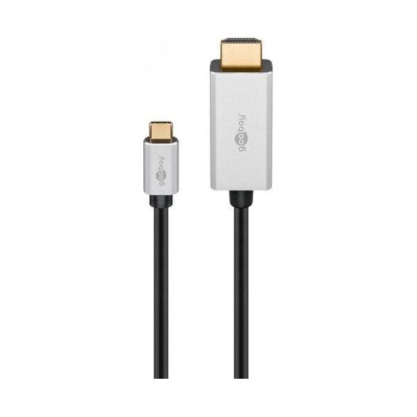Kabel USB Goobay USB-C - HDMI 2 m Czarno-srebrny (RB60174)