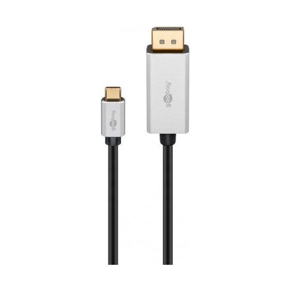 Kabel USB Goobay USB-C - DisplayPort 3 m Czarno-srebrny (60177)