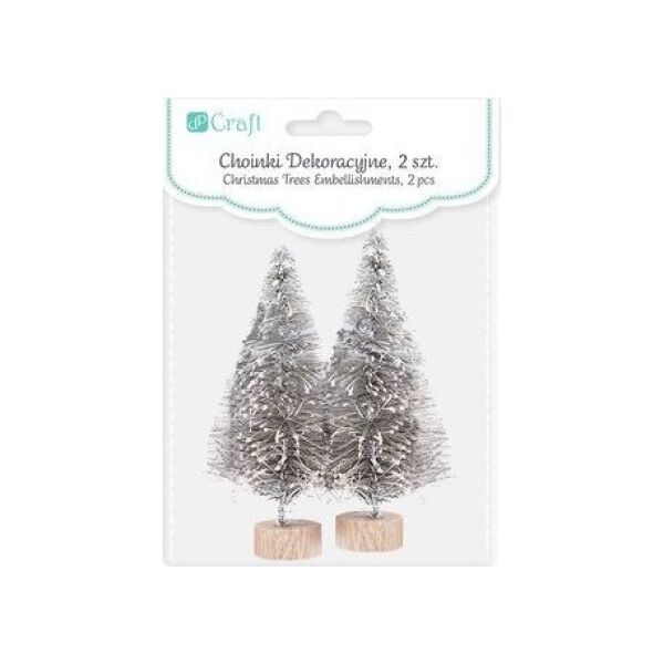 Dekoracja świąteczna Dalprint Choinki dekoracyjne DPCRAFT 8cm 2szt. srebrne