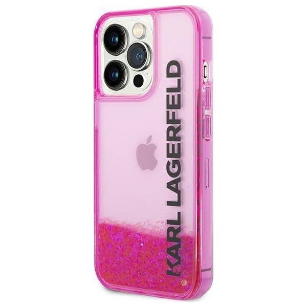 Karl Lagerfeld Karl Lagerfeld KLHCP14LLCKVF iPhone 14 Pro 6,1" różowy/pink hardcase Liquid Glitter Elong
