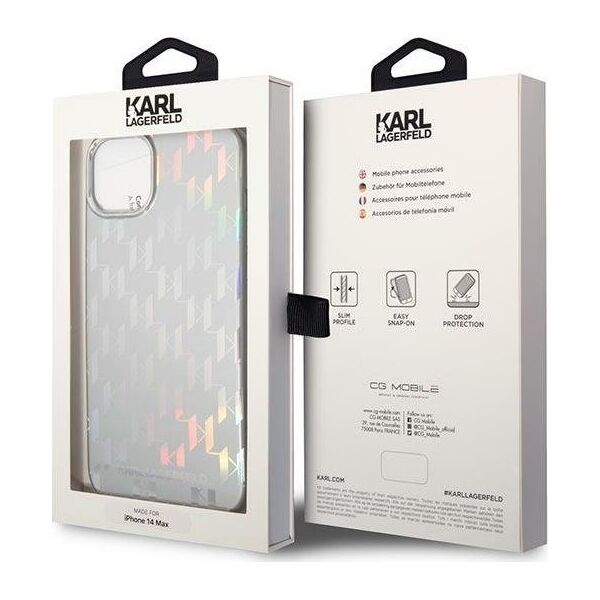 Karl Lagerfeld Karl Lagerfeld KLHCP14MLGMMSV3 iPhone 14 Plus 6,7" hardcase srebrny/silver Monogram Iridescent