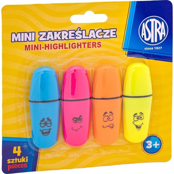 Astra Zakreślacze Mini 4 szt blister Astra