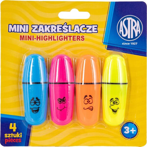 Astra Zakreślacze Mini 4 szt blister Astra