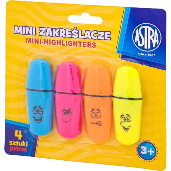 Astra Zakreślacze Mini 4 szt blister Astra