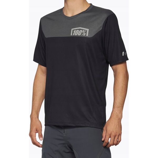 100% Koszulka męska 100% AIRMATIC Jersey krótki rękaw black charcoal roz. M (NEW 2022)