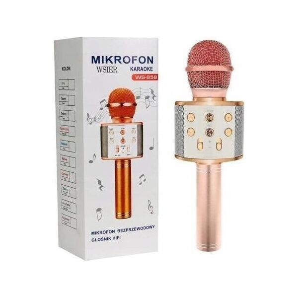 Mikrofon W&K Mikrofon zabawkowy JYWK369-4 rose gold
