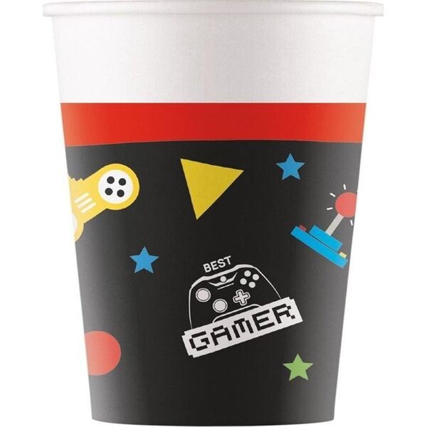 GoDan Kubeczki papierowe Gaming Party 200ml 8szt