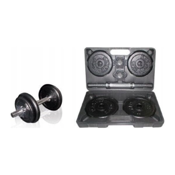 SKO Cast iron weight dumbbells set with case TOORX 0.75-15 kg