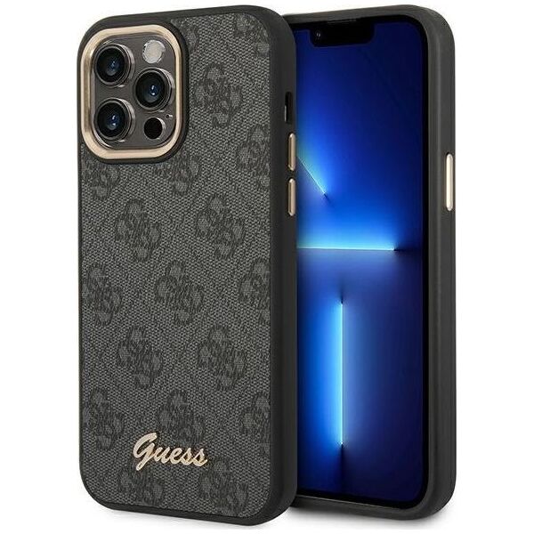 Guess Etui Guess do iPhone 14 Pro Max 6,7" czarny/black hard case 4G Vintage Gold Logo