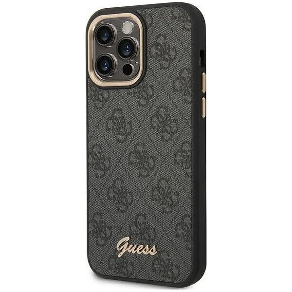 Guess Etui Guess do iPhone 14 Pro Max 6,7" czarny/black hard case 4G Vintage Gold Logo