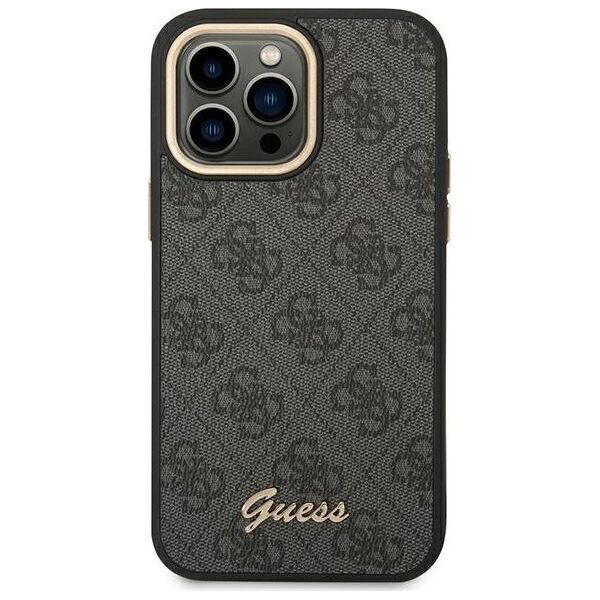 Guess Etui Guess do iPhone 14 Pro Max 6,7" czarny/black hard case 4G Vintage Gold Logo