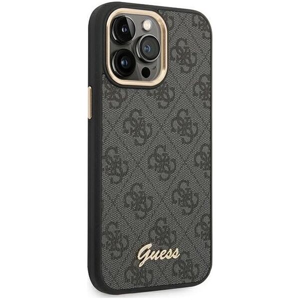 Guess Etui Guess do iPhone 14 Pro Max 6,7" czarny/black hard case 4G Vintage Gold Logo