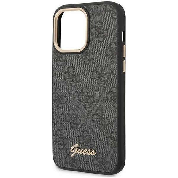 Guess Etui Guess do iPhone 14 Pro Max 6,7" czarny/black hard case 4G Vintage Gold Logo