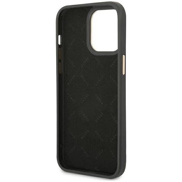 Guess Etui Guess do iPhone 14 Pro Max 6,7" czarny/black hard case 4G Vintage Gold Logo