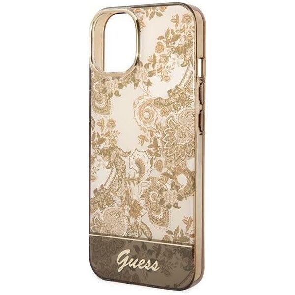 Guess Etui Guess do iPhone 14 6,1" ochre hardcase Porcelain Collection
