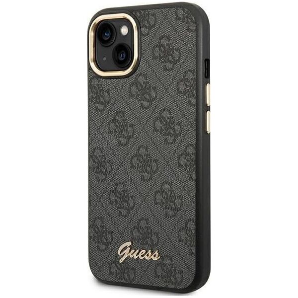 Guess Etui Guess do iPhone 14 Plus 6,7" czarny/black hard case 4G Vintage Gold Logo