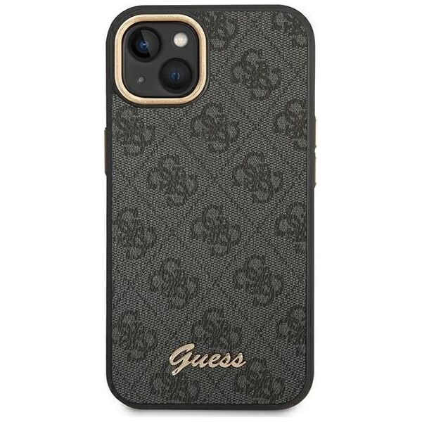 Guess Etui Guess do iPhone 14 Plus 6,7" czarny/black hard case 4G Vintage Gold Logo