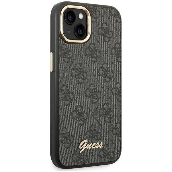 Guess Etui Guess do iPhone 14 Plus 6,7" czarny/black hard case 4G Vintage Gold Logo