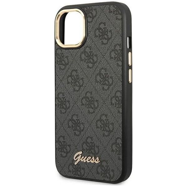 Guess Etui Guess do iPhone 14 Plus 6,7" czarny/black hard case 4G Vintage Gold Logo
