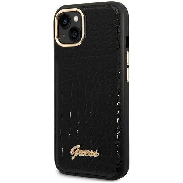 Guess Etui Guess do iPhone 14 Plus 6,7" czarny/black hardcase Croco Collection