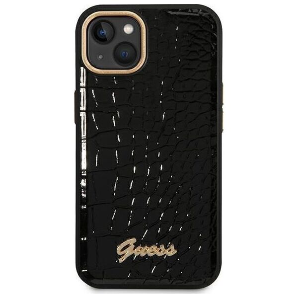 Guess Etui Guess do iPhone 14 Plus 6,7" czarny/black hardcase Croco Collection