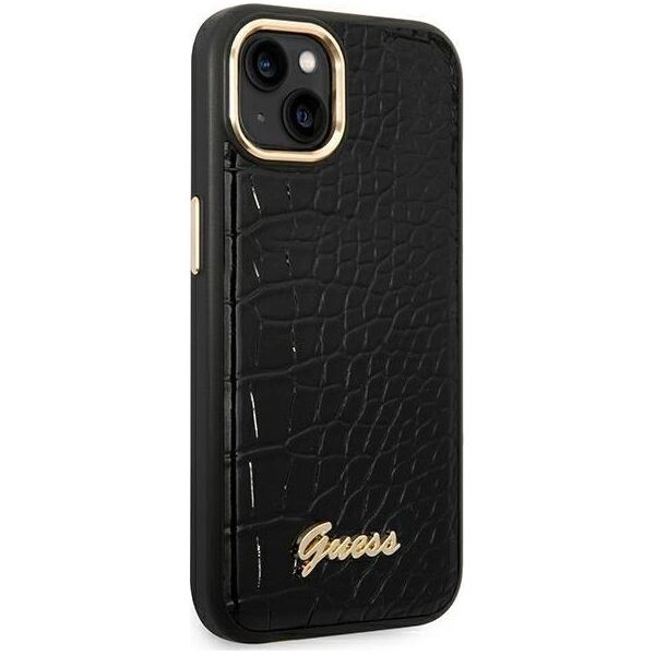 Guess Etui Guess do iPhone 14 Plus 6,7" czarny/black hardcase Croco Collection