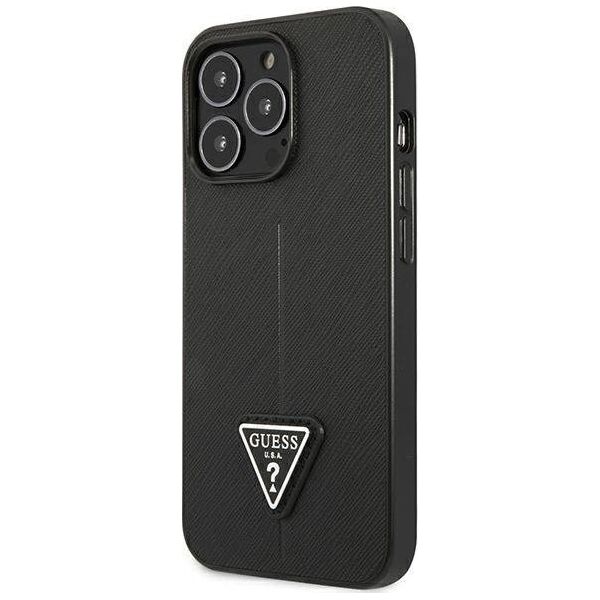 Guess Etui Guess do iPhone 14 Pro 6,1" czarny/black hardcase SaffianoTriangle Logo