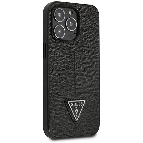 Guess Etui Guess do iPhone 14 Pro 6,1" czarny/black hardcase SaffianoTriangle Logo