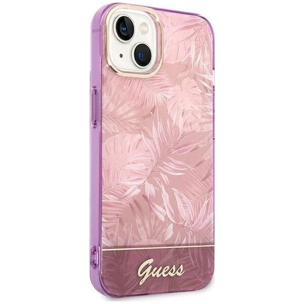 Guess Etui Guess do iPhone 14 Plus 6,7" różowy/pink hardcase Jungle Collection