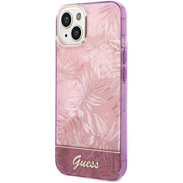Guess Etui Guess do iPhone 14 Plus 6,7" różowy/pink hardcase Jungle Collection