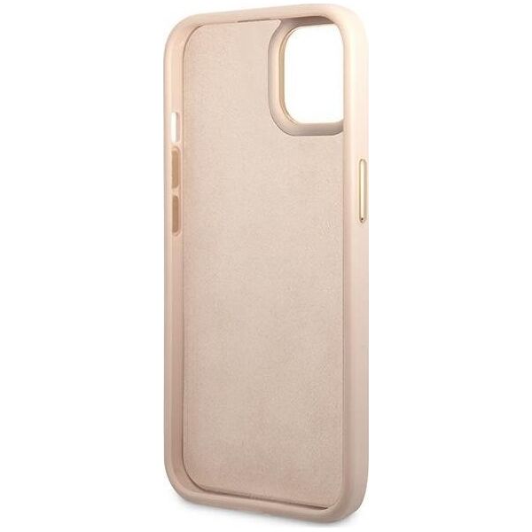 Guess Etui Guess do iPhone 14 Plus 6,7" różowy/pink hard case 4G Vintage Gold Logo