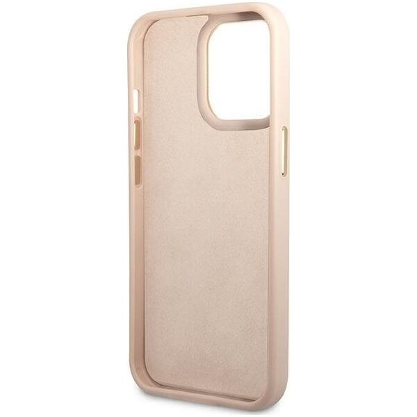 Guess Etui Guess do iPhone 14 Pro Max 6,7" różowy/pink hard case 4G Vintage Gold Logo